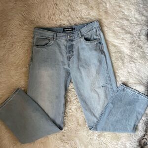 Eb denim low rise baggy wide leg in light wash